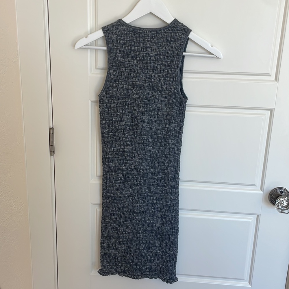NWT ARITZIA Wilfred Free Women Smocked Shayk Dress XXS HEATHER cloudy - Picture 5 of 7